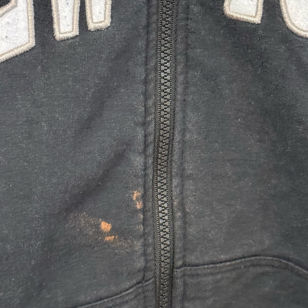 Worn Aged Spellout New York Full Zip Women’s L Black Hoodie - Picture 4 of 6